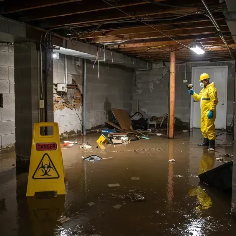 Flooded Basement Electrical Hazard in Jones, OK Property